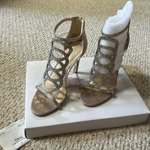 Jessica Simpson heels.  Jyanni 8M rose gold/clear